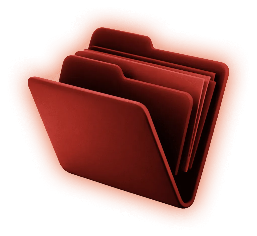 Red folder holding documents
